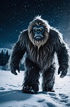 yeti, bigfoot, creature, monster, nature, fantasy, winter, snow, ape, legend, forest